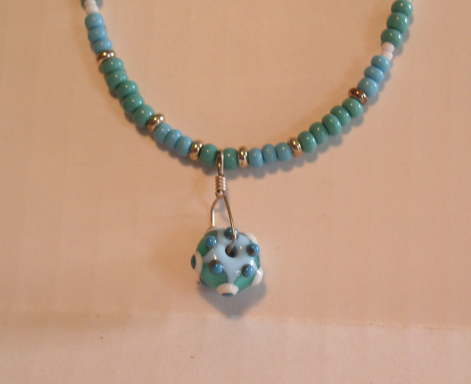 Blue n Blue Lampwork Necklace